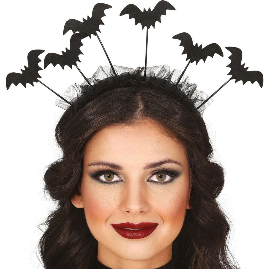 Fiestas Guirca Tiara de morcego para festas temáticas de Halloween: acessório de fantasia para fantasias de morcego e cosplay, decoração criativa para celebrações assustadoras e eventos do Dia dos Mortos, ideal para crianças e adultos - frete grátis ✅ Entrega em 24/48 horas para Espanha (península)