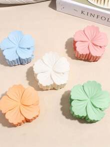 1/6/12 Stück Blumen Muster Boho ABS Kunststoff Matt Farbverlauf Spiral Blumen Haarspangen, große Haarklammer, Sommer Strand Urlaub Stil elegante Haarzubehör elegante Haarklammer Winter Haarklammer