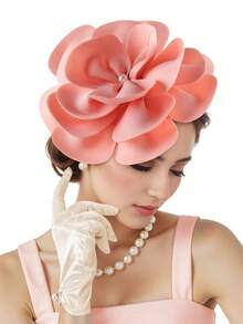 1pc Large Rose Flower Fascinators Hat Dainty Satin Fabric Big Camellia Flower Headband For Women Wedding Part Dance Clothes Accessories Jewelry Costume,For Summer Costume,Party - Flower Headband - View 8