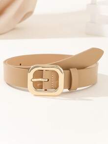 1 chiếc thắt lưng vuông thời trang cổ điển dành cho nữ, phù hợp với váy, quần jean, làm bằng da PU - Màu Khaki - Xem 7