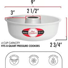 Fat Daddio's RMP9 Anodized Aluminum Ring Mold Pan 9 X 2 3 4 Inch Silver