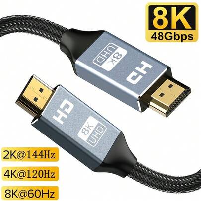 8K HDTV Cable 8K HD 2.1 Cable 8K@60Hz 4K@120Hz 2K@144Hz Dynamic HDR EARC Dolby Atmos For Monitors Projectors TV BOX Cable 8K HD Cable