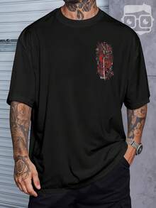 Oversized T-Shirt Japanese Dragon Samurai Sword Katana REF 7305 VEST NERD - màu đen - Xem 2