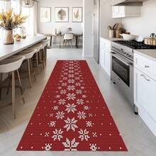 Christmas Snowflake Pattern Carpet - Thickened, Washable, Suitable For Living Room, Bedroom, Office, Etc. - Anti-Slip, Geometric Pattern, Christmas Decor - Multicolor - View 3