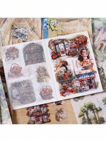 10sheets PET Stickers Washi Paper Stickers Creativity Adhesive DIY Sticker Hand Made Decorative Junk Journal Scrapbook Supplies Holiday Decorations Christmas Halloween Valentine's Day