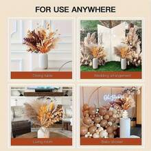 65pcs Boho Chic 43.18cm Artificial Pampas Grass - Fluffy Orange Dried Flowers For Home & Beauty Decor, Perfect For Christmas, Summer, Graduation, Independence Day & Fall - Multicolor - View 5