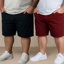 EVOLUTION PLAY Kit 2 Bermuda Shorts Twill Men's Plus Size 48 Or 58 Extra Large - Black-brown - View 1