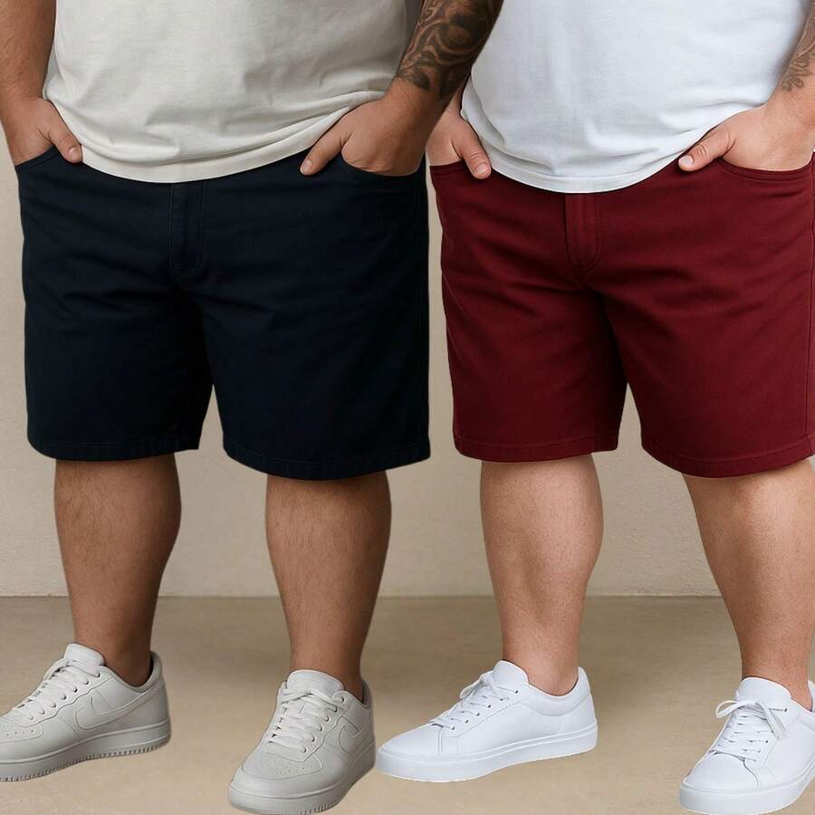 EVOLUTION PLAY Kit 2 Bermuda Shorts Twill Men's Plus Size 48 Or 58 Extra Large - Black-brown - View 1
