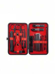 Manicure Set Professional Pedicure Kit Nail Clippers Kit - Nail Care Tools - Grooming Kit With Luxurious Upgraded Travel Case - Red - View 20