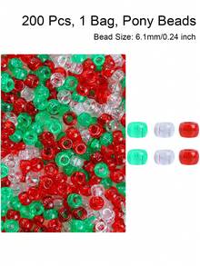 100/200pcs Acrylic Pony Beads Multicolor Plastic Bucket Beads For Jewelry Making DIY Braid Bracelet Necklace Pendant