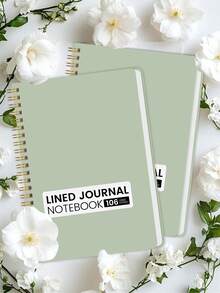 Trees A5横线笔记本，106页极简主义每日计划笔记本，带日期和索引部分，可快速上手用于个人笔记、办公会议、男女通用办公用品、学习用品、复活节礼物 - 綠色 - 查看 3