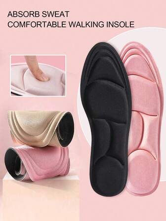 2 件中性海绵鞋垫 - 符合人体工程学的 3D 轮廓设计，减震透气、吸汗的缓冲鞋垫，适合运动、休闲、高跟鞋、平底鞋和仿皮鞋，多功能鞋类，符合人体工程学的鞋垫设计，缓冲支撑