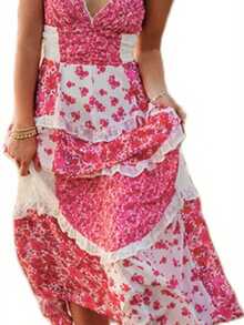 Turn Heads In Style With Our Flirty Polyester Dress - Available In Red, Burgundy, And Pink - Red - View 2