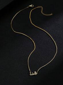 A 925 Silver Custom Classic Elegant Name Pendant Necklace That Can Add Your English Name, Suitable Quality And Versatile Daily Jewelry Accessories, A Surprise Gift During Christmas, Thanksgiving, Valentine's Day, Mother's Day, Birthday, And The Start Of School Season, Black, Silver, Gold, Simple