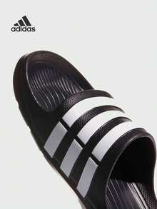 Adidas 阿迪达斯 DURAMO SLIDES 休闲游泳拖鞋，EVA 一体式简约设计，适合运动前/运动后穿着，纹理鞋垫 - 黑色 - 查看 6