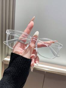 1/3 piezas Gafas de plástico geométricas de estilo vintage, elegante y sencillo, a juego con todo, básicas y casuales para mujer, para uso diario, viajes, oficina y lectura - Multicolor - Ver 5