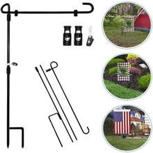 SHARE&Amp;CARE Garden Flag Stand, Garden Flag Pole Holder With 1 Tiger Clip And 2 Spring Stoppers (1 Pack) - trắng - Xem 1