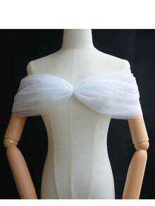 Bridal Shoulder Shawl, Can Cover Chest Accessories, Available In Multiple Colors, Solid Color Mesh Material - Multicolor - View 10