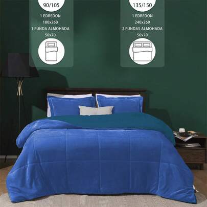 Kingnetstore Edredón con borrego reversible, invierno cálido, varios tamaños y colores