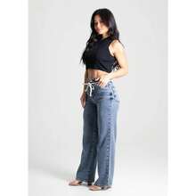 Calça Jeans Sawary Wide Leg - 280488 - Azul - Visão 3