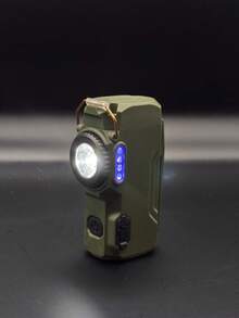 Encendedor de plasma recargable con linterna frontal , Es el accesorio perfecto para quienes aprecian la funcionalidad y el diseño táctico. - Verde militar - Ver 4