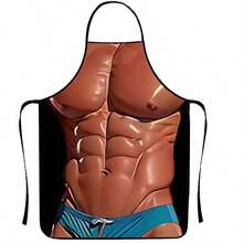 可调节围兜围裙防水滴烹饪厨房围裙男女厨师专用，Iindividually 趣味围裙 - 彩色 - 查看 2