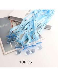 10pcs Baby Shower Pacifiers Necklace Acrylic Baby Pacifiers Party Favors Pacifiers Charm Pacifiers Necklace For Baby Shower Party Decorations Table Scatter, Baby Shower Family Decorations Gifts