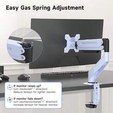 Monitor Mount Gas Spring Monitor Arm Desk Mount Fully Adjustable Fits 17 20 22 23 24 26 32 Inch Monitors Weight Capacity Up To 22 Lbs - Màu xanh lam - Xem 6