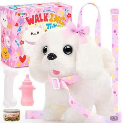 1 pieza - Nuevo juguete electrónico de mascota perro del 2025, juguete educativo para niños, puede correr, ladrar, caminar hacia adelante y hacia atrás, juguete de peluche interactivo de perro, regalo de cumpleaños, juguete de juego interactivo para niños