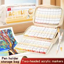 1pc Dual-Tip Acrylic Marker Pen, Soft Chisel Tip Brush Pen, Versatile For Coloring, Watercolor, DIY, Journaling, Graffiti, Art Painting, School Supplies
