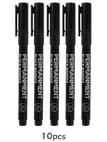 1-2mm Waterproof Permanent Marker Pen, Quick Drying Black Oil-Based Paint Marker, Non-Fading, Suitable For Paper, Ceramic, Glass, Wood, Metal, Fabric. Ideal For Painting, Writing, Graffiti, Marking. Essential Stationery For Back To School - Multicolor - View 17