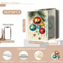 1 pieza Arte de lienzo vintage navideño con estilo elegante - Decoración de pared moderna sin marco, adecuado para decoración del hogar, decoración de habitación, decoración de dormitorio, decoración de sala de estar, decoración de baño, decoración de pared, decoraciones navideñas para el hogar, opcional con marco de pared - Multicolor - Ver 13