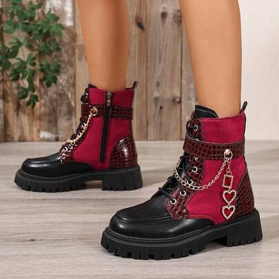 Stivaletti alla caviglia da donna con suola spessa, antiscivolo, moda casual, versatili, leggeri e caldi, con lacci