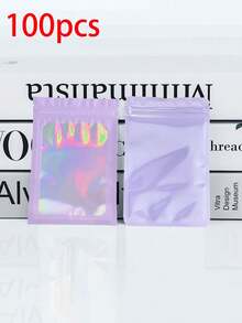 100/50/30/10pcs Resealable Bags, Clear Window Food Storage Bags, Candy Bags, Fudge Bags, Aluminum Foil Bags, Party Favor Packaging Bags, Holographic Resealable Bags Zipper Food Storage Aluminum Foil Mylar Scent Bags Plastic Flat Packaging Bags For Party Favors Food Candy Jewelry Lip Gloss, Available In Various Sizes And Colors - 開窗鐳射袋 - 查看 71