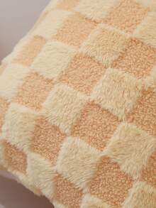 1 buc. Husă de pernă artizanală din pluș cu model în carouri, husă de pernă simplă pentru decorul casei pentru canapea în sufragerie, husă de pernă moale și confortabilă