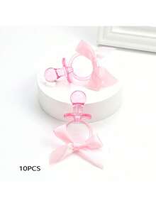 10pcs Baby Shower Pacifiers Necklace Acrylic Baby Pacifiers Party Favors Pacifiers Charm Pacifiers Necklace For Baby Shower Party Decorations Table Scatter, Baby Shower Family Decorations Gifts