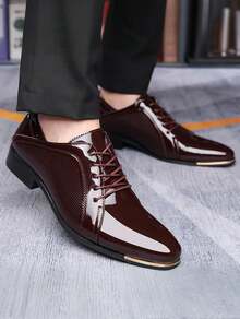 Men's Business Casual Shoes Spring And Autumn New Versatile Breathable Men's Shoes - màu nâu - Xem 3