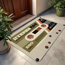 1pc Of Entrance Area Floor Mat, Retro Nostalgic Cassette Element Pattern Printing Mat, Polyester Wear-Resistant And Durable Floor Mat, Indoor And Outdoor Entrance Floor Door Mat Kitchen Floor Mat Balcony Bedroom Foot Mat - 查看 11