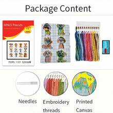 DIY Cross Stitch Kit With Cute Puppy Patterns, Full Set For Beginners, 12 Adorable Pet Designs, Stress Relief, Creative Birthday/Holiday Gift, Home Decor