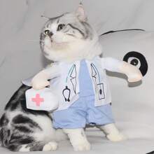 Dog & Cat Policeman Costume Funny Dress Up Apparel Pet Accessories Halloween Halloween Costumes - Navy Blue - View 11