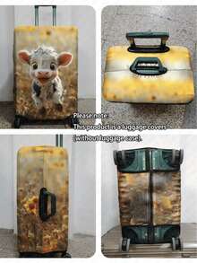 1 Pc 300g/M2 Cute Pet Travel Series Printed Pattern, Thickened Suitcase Protective Cover, Thickened Suitcase Accessories, Suitable For Business Trips, Vacations, Travel, Luggage Check-In, Back-To-School, Add Color To Your Suitcase. Suitable For 20-28 Inch Suitcases. - Multicolor - View 11