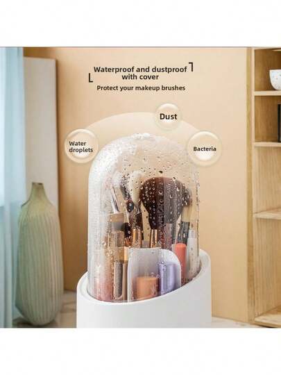 Rotating Makeup Brush Holder, Vanity Desk Organizer Box, Pen Cup, Makeup Brush, Eyebrow Pencil, Lipstick Storage Rack, Vanity Desk Large Capacity Makeup Brush Organizer Cabinet, High-End Cosmetic Storage Box, Rotating Pen Cup, Halloween, Christmas, Holiday Gift, Cosmetic Storage