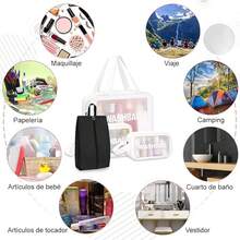 4 Piezas Bolsa de Maquillaje de Viaje, Neceser de Aseo Impermeable para Mujer y Hombre, Cosmetiqueras Transparentes Portatil, Organizador de Cosmético para Artículos de Tocador Baño (Blanco) - Blanco - Ver 7