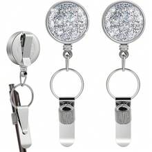 2 Count Retractable Pen Holder 25.6" Pull Heavy Duty Universal Lanyard Pencil Holder Retractable Pen Reel With Belt Clip Key Ring For Carpenters  Workers Mechanics(Stylish)