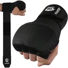 Premium Gel Inner Gloves - Quick Wrapping More Stability Gel Hand Wraps Boxing, Muay Thai, Martial Arts With Long Wrist Wrap - S 2.0 + Black - View 1