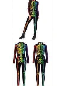 ALBIZIA Women's Skull Skeleton Halloween Costume Jumpsuit Bodysuit Cosplay Bodysuit Outfit - Kiểu-1 - Xem 8
