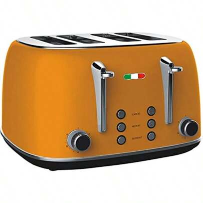 Vintage Electric 4 Slice Toaster Orange Mango Stainless Steel 1650W