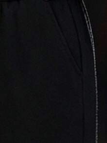 Women's High Waist Drawstring Straight Leg Maxi Pants, Suitable For Daily Wear, Work, Travel And Casual Occasions - Black - View 5