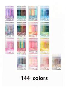 Bolígrafos de dibujo de mano Languo de 204 colores, 0.6mm, marcadores de alta calidad, marcadores de escritura y pintura a mano apilables de colores, cobertura fuerte, flujo de tinta uniforme, adecuados para regalos diarios