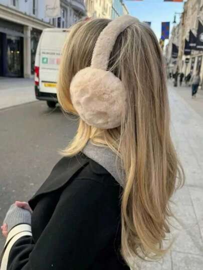 1PC Unisex Solid Color Earmuffs - Soft Plush Ear Warmer, Foldable Ear Muffs, Comfortable Coldproof Earmuffs For Winter Outdoor
